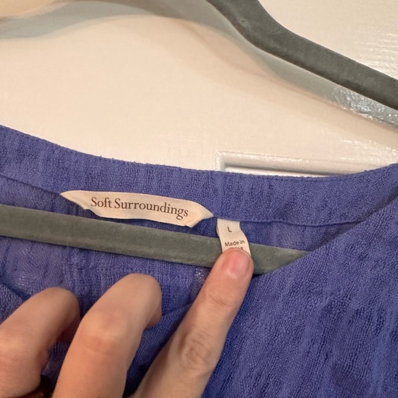 Soft Surroundings Indigo Blouse with Pocket - Picture 3 of 6